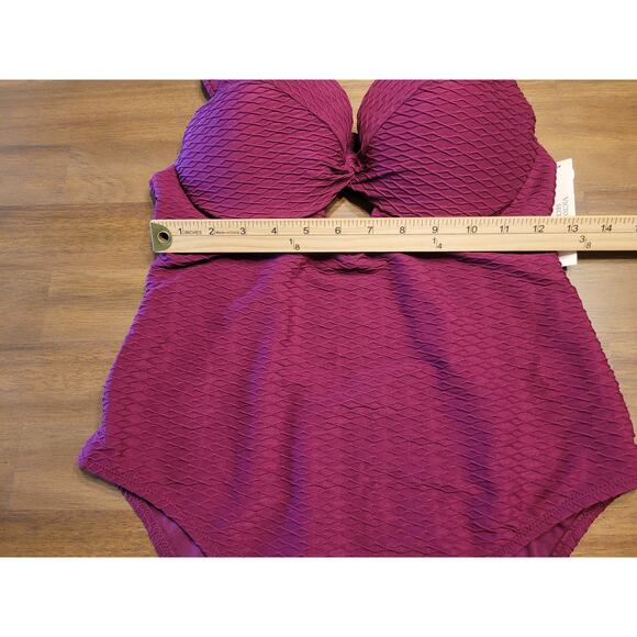 Victoria’s Secret Twist Push-Up One-Piece Swimsuit L Maroon – NWT - Picture 8 of 15